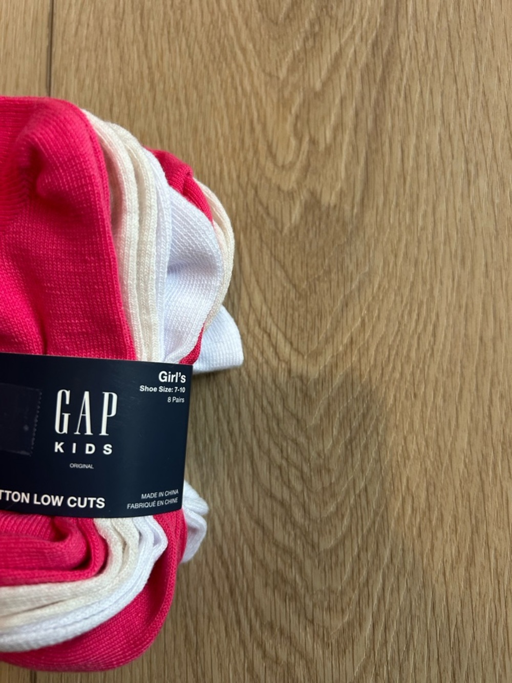 GAP Kids Girls Low-Cut Socks - Hot Pink, White, Cream - 8 Pack